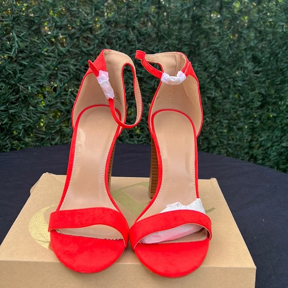 Charlotte RUSSE ORANGE HEELS - Picture 1 of 5